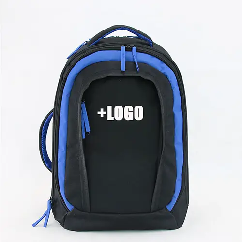  Customizable Trolley Backpack with Blue Accents